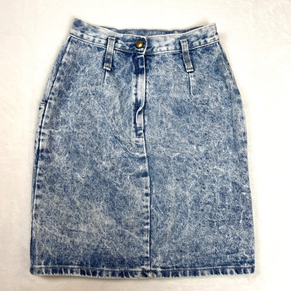Stuffed Shirt Denim Skirt Cotton Women XS Blue Good Acid Wash 90s High Rise